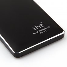 IHT P-12 12000mAh Dual USB Power Bank for iPhone iPad Smartphone Black