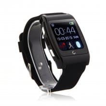 U Watch UX Bluetooth Watch Heart Rate Monitor for iOS And Android Smartphones Black