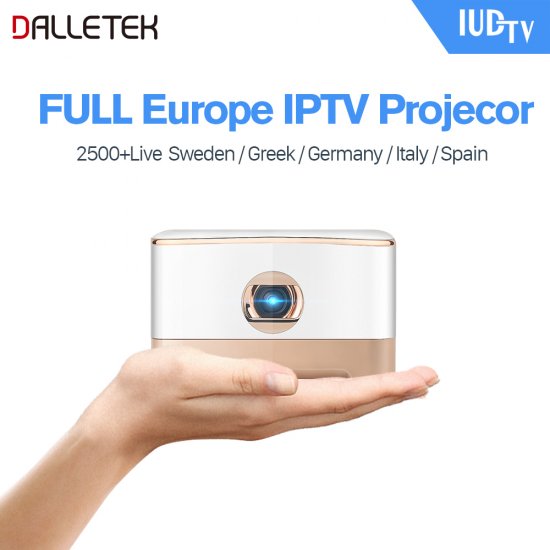 Wireless Beam Mini Projector Android 5.1 System Micro HDMI Video Input 5Ghz WiFi & Bluetooth 4.1 With One Year European IUDTV IPTV Subscription