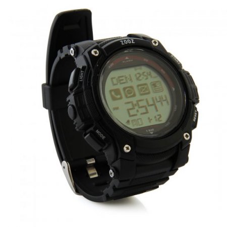 ZOOZ J1 IP68 Bluetooth Watch with Call SMS Sync Function for Android iOS Phone Black