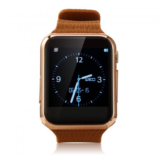Marknano V9 Smart Watch Phone Bluetooth Watch 1.54 inch Touch Screen Heart Rate Brown - Click Image to Close