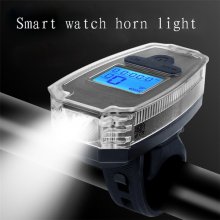 Multi-Purpose Bike Computer Bicycle Headlight USB Flashlight 120dB Horn LCD Display Speedometer Rechargeable Cycling Front Light - Multi-Purpose China