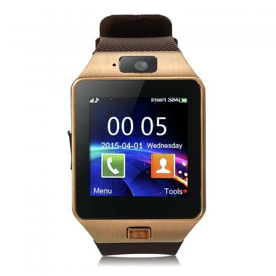 iCou I5 Smart Watch Phone 1.54 Inch Touch Screen Bluetooth Camera FM Brown - Click Image to Close