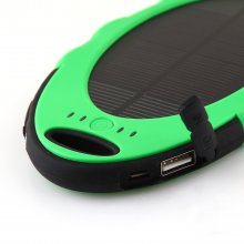 5000mAh Oval Shaped Power Bank Solar Charger for iPhone iPad Smartphone Green