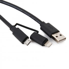 2-in-1 1.5M 8Pin & Micro USB High Speed Charging Cable For iOS and Android Smartphones