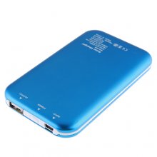 3500mAh Solar Charger Power Bank with 6 Connectors for iPhone Smart Phone- Blue