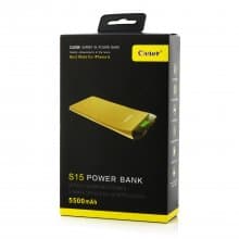 Cager S15 5500mAh Ultrathin Double USB Power Bank for Smartphones Tablet PC Gray
