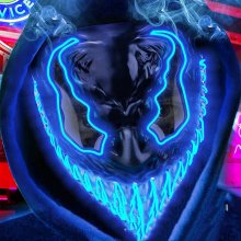 Halloween Venom 2 luminous mask European and American movie horror funny full-face LED mask props