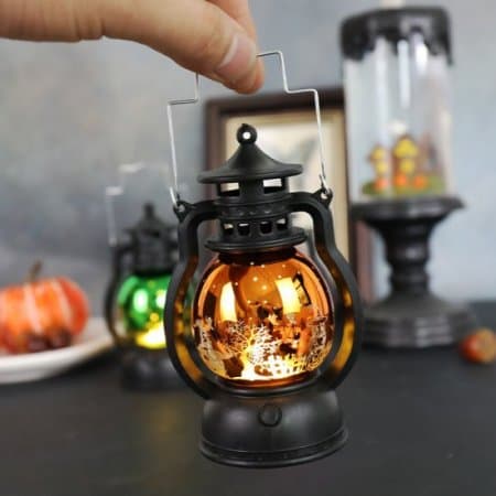 Halloween decoration props portable oil lamp jack-o-lantern retro oil lamp bar secret room ghost festival scene atmosphere layout