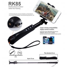 RK85E 7-in-1 Bluetooth Monopod Wireless Selfie Stick Self Timer for Phone Gopro Camera