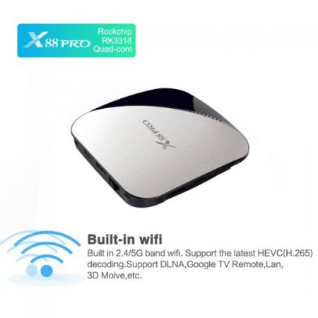 Android TV BOX X88 PRO RK3318 Quad-Core WIFI 2.4G /5G Android 9.0 OS Support 4K H265