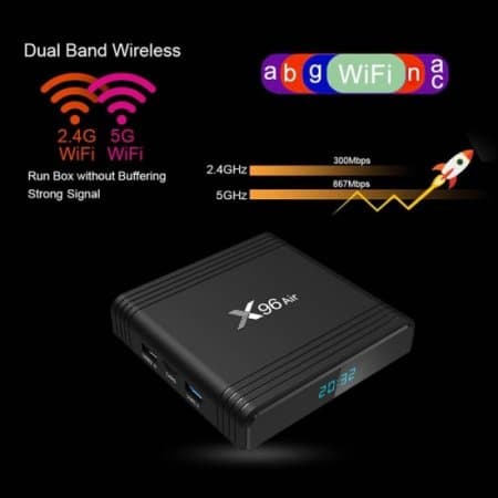 X96 Air Android TV Box Android 9.0 Amlogic S905X3 Smart TV Box 4K Android Box X96Air Quad Core 2.4G&5G Wifi BT4.1 H.265 64/32GB