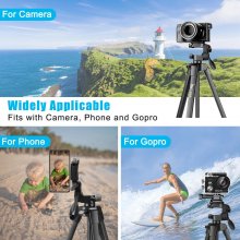 55 inches Camera Tripod Extendable Travel Tripod for Phone Adjustable Phone Holder for Video Recording Music Stand Projector Tripod