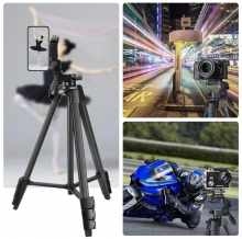 Lightweight Tripod for Selfie and Camera with Carrying Bag Mobile Phone Tripod with 2 Phone Holders and Remote Control