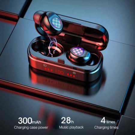 Bluetooth 5.0 TWS Earphone Waterproof Headphones HiFi 5D Stereo headphones Power Display Auto Pairing Touch Button Headsets​​​​​​​