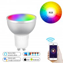 Zigbee Smart Bulbs,Tuya GU10 LED Smart Bulb Dimmable,RGBW Full Color,Works with Voice and remote Control,Hub Required,2-pack