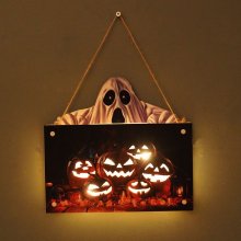 Halloween house sign listing atmosphere night light jack-o-lantern festival wall craft decoration pendant