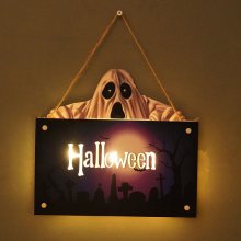 Halloween house sign listing atmosphere night light jack-o-lantern festival wall craft decoration pendant