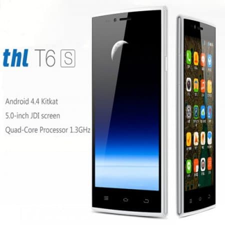 ThL T6S Smartphone Android 4.4 5.0 Inch JDI IPS Screen MTK6582 1GB 8GB GPS 3G White