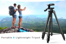 60 Inch Camera Tripod, Lightweight Travel Video Aluminum Tripod Phone Holder and Remote Shutter Perfect for Selfies/Vlog/Live