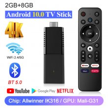 Android TV Stick Android 4K HDR Allwinner IK316 Quad-core Support Voice Control 2GB 16GB