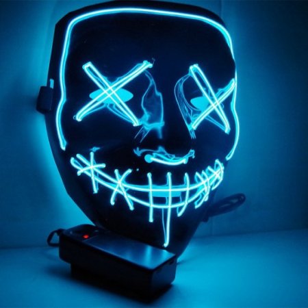 Halloween black v for vendetta luminous mask handmade custom ghost dance cold light mask