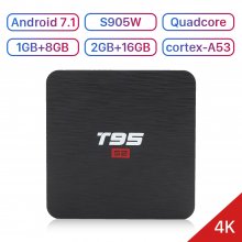 T95 S2 Andorid 7.1 TV Box 1GB+8GB Amlogic S905W Quad Core 2.4GHz WiFi 4K Set-top Box Media Player