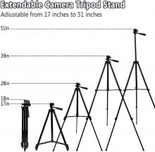 Phone Tripod Selfie Stic Extendable Cell Phone Tripod Mini Tripod for Travel Lightweight Camera Stand Compatible with iPhone Android Phone, Camera