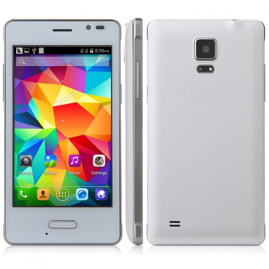 Tengda Q6 Smartphone Android 4.4 MTK6572 3G 4.0 Inch- White - Click Image to Close