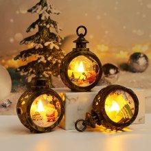 6pcs/lot Christmas decoration supplies led small round lamp new children s portable lantern gift window ornaments pendant