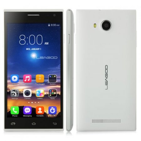 LEAGOO Lead 5 Smartphone Android 4.4 MTK6582 Quad Core 5.0 Inch IPS Screen White