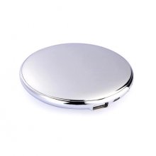 Fashion Lady Cosmetic Mirror 7000mAh USB External Power Bank for Smartphones Silver