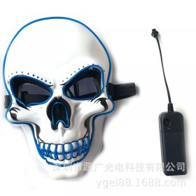 Halloween Horror Party Mask Mask Ghost Head Skull LED Lighting Mask EL Cold Light Fluorescent Mask
