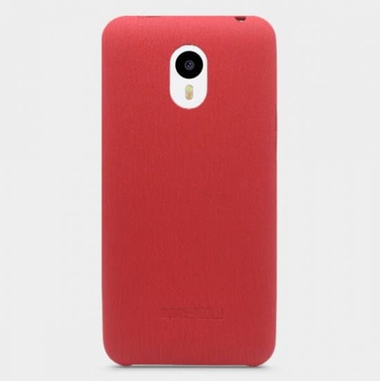 Original Leather Protective Back Cover Case for MEIZU m1 note Smartphone Red