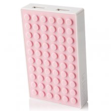 Le touch 4000mAh Universal Power Stone Power Bank Double USB for iPhone iPad Smart Phone Tablet- Pink