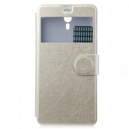 Quality Flip Cover Case Stand Case Magnet Closure for JIAYU S3 Smartphone White