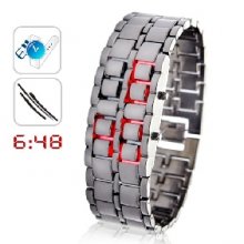 Hot Magma - Heavy Metal LED Watch with Fiery Red LEDs