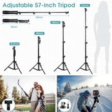 Phone Tripod & Selfie Stick, Extendable Cell Phone Tripod Stand with Wireless Remote Lightweight for All iPhone/Android Smartphone/GoPro/Camera