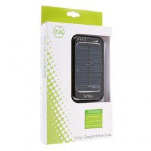 3500mAh Solar Charger Power Bank with 6 Connectors for iPhone Smart Phone- Black