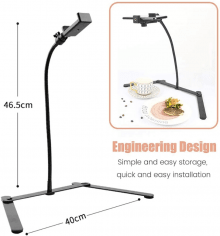 Adjustable Tripod with Mobile Phone Holder, Height Phone Holder, Online Teaching Table Stand for Live Streaming/Online Video