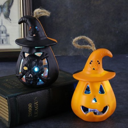 Halloween Pumpkin Lantern LED Glowing Witch Light Bar Secret Room Halloween Table Ornament Decoration
