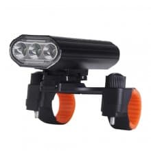 Rechargeable Bicycle Highlight Headlight Mountain Bike Riding Front Light - Black Double Bracket