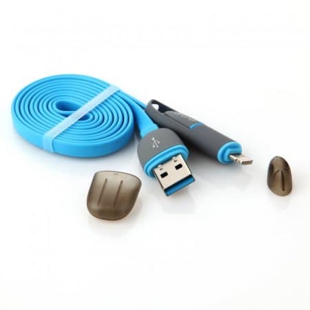 2-in-1 1M Noodle 8Pin & Micro USB Charging Cable For iPhone 5/6/6 Plus Android Phones