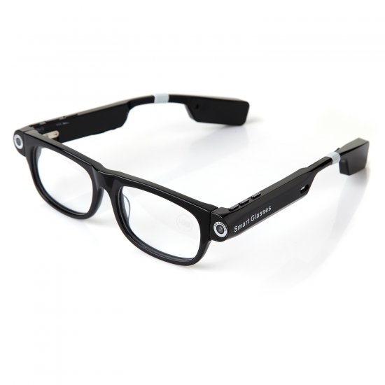 V3 Smart Glasses Camera Bluetooth Call and Music with Flash Light Mic. GPS Transparent - Click Image to Close