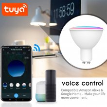 Tuya Smart Bulbs, GU10 Smart WiFi&BLE Flood Light Bulb, Color Changing,Support Tmall Genie/Alexa/GoogleHome, 2-Pack