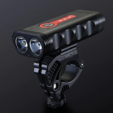 Y10 Bicycle Headlight Mountain Bikes USB Charging LED Highlight Riding Headlights - Black