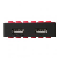 Le touch 4000mAh Universal Power Stone Power Bank Double USB for iPhone iPad Smart Phone Tablet- Black & Red