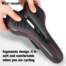 Shock Absorbing Hollow Bicycle Saddle Anti Skid GEL PU Extra Soft Mountain Bike Saddle MTB Road Cycling Seat Bicycle Accessories - 350G White no Clamp CHINA