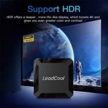 LEADCOOL Android 10.0 2G RAM 16G ROM Android TV Box H313 Quad-Core ARM Cortex A53 4K UHD H.265 Set Top Box