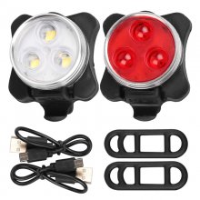 USB Charging Bicycle Taillight Headlight Kit Mountain Bike Riding Night Warning Light